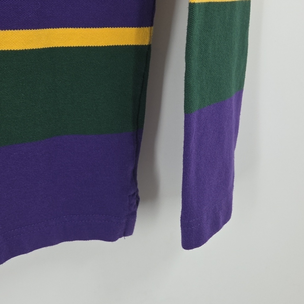Striped Purple and Green Men's Shirt - Picture 15 of 16